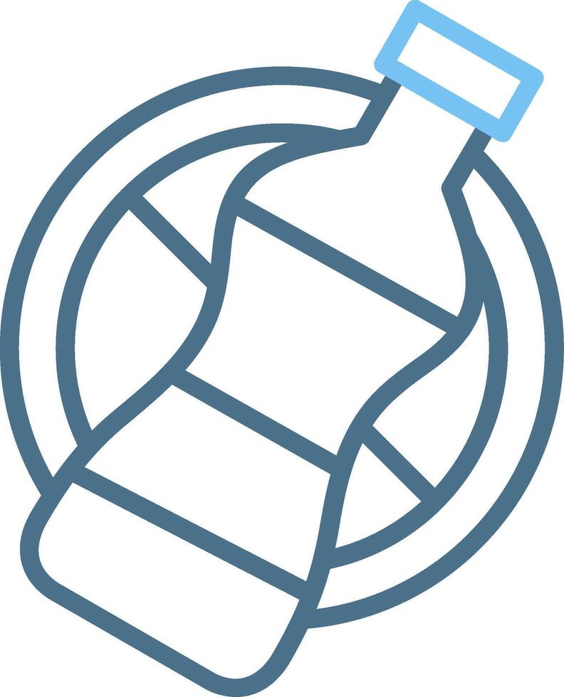No Plastic Bottles Line Two Colour Icon Design vector