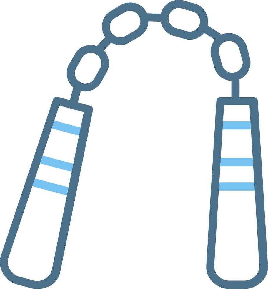 Nunchaku Line Two Colour Icon Design vector