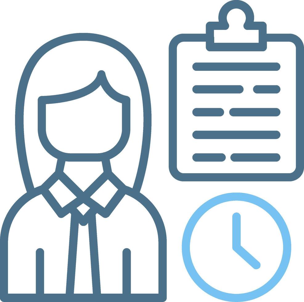 Time to study Line Two Colour Icon Design vector