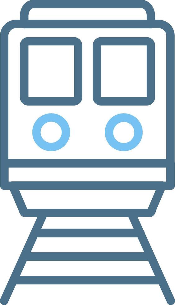 Train Line Two Colour Icon Design vector