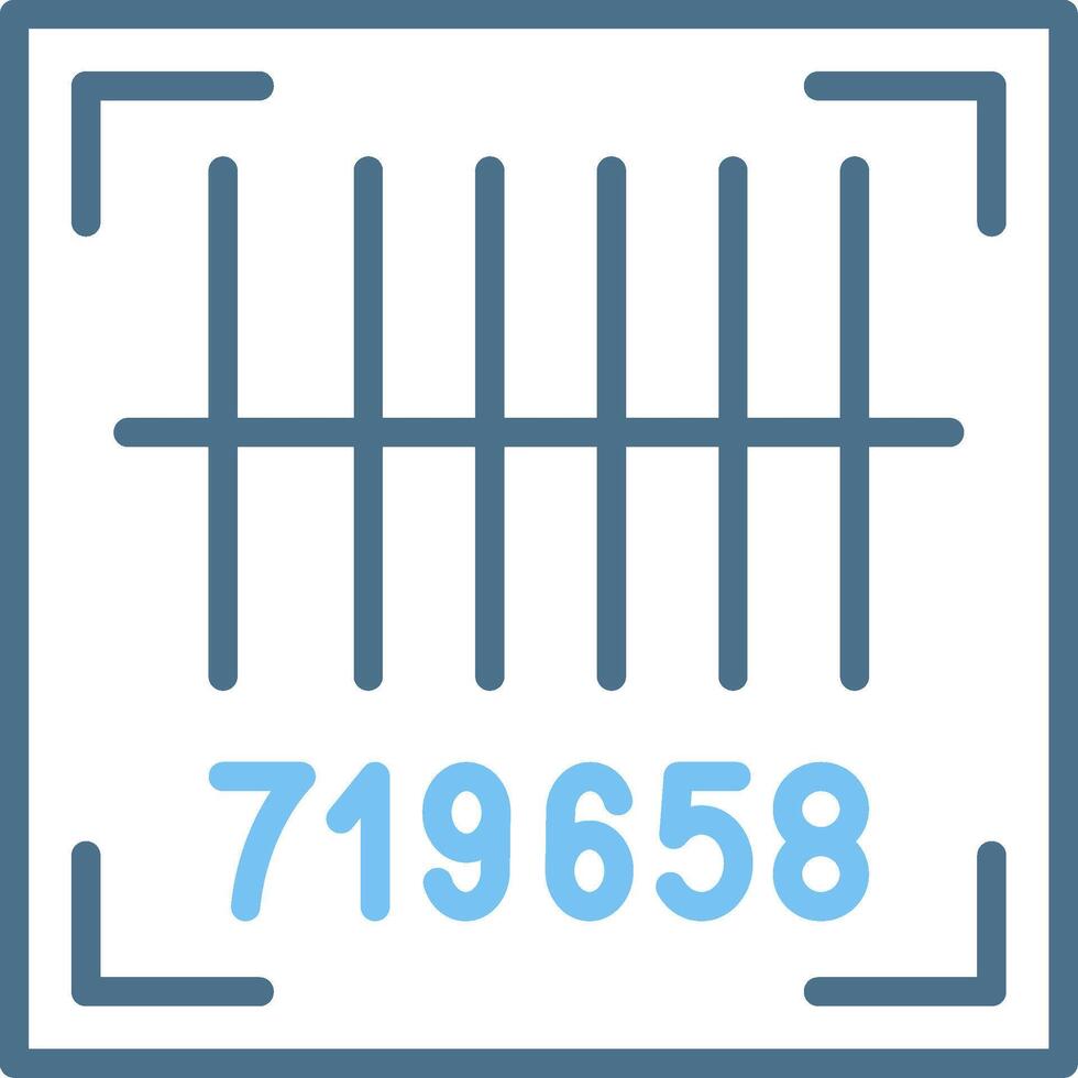 Bar Code Line Two Colour Icon Design vector
