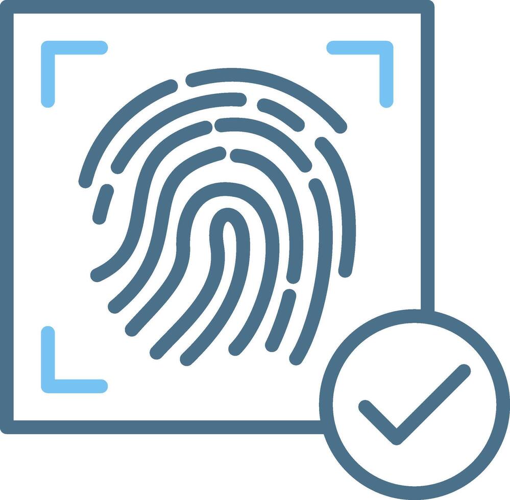 Biometric Recognition Line Two Colour Icon Design vector
