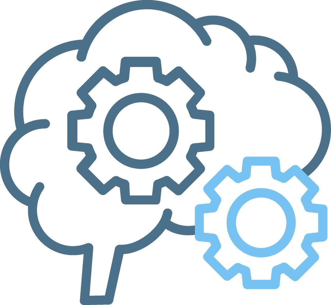 Cognitive Function Line Two Colour Icon Design vector