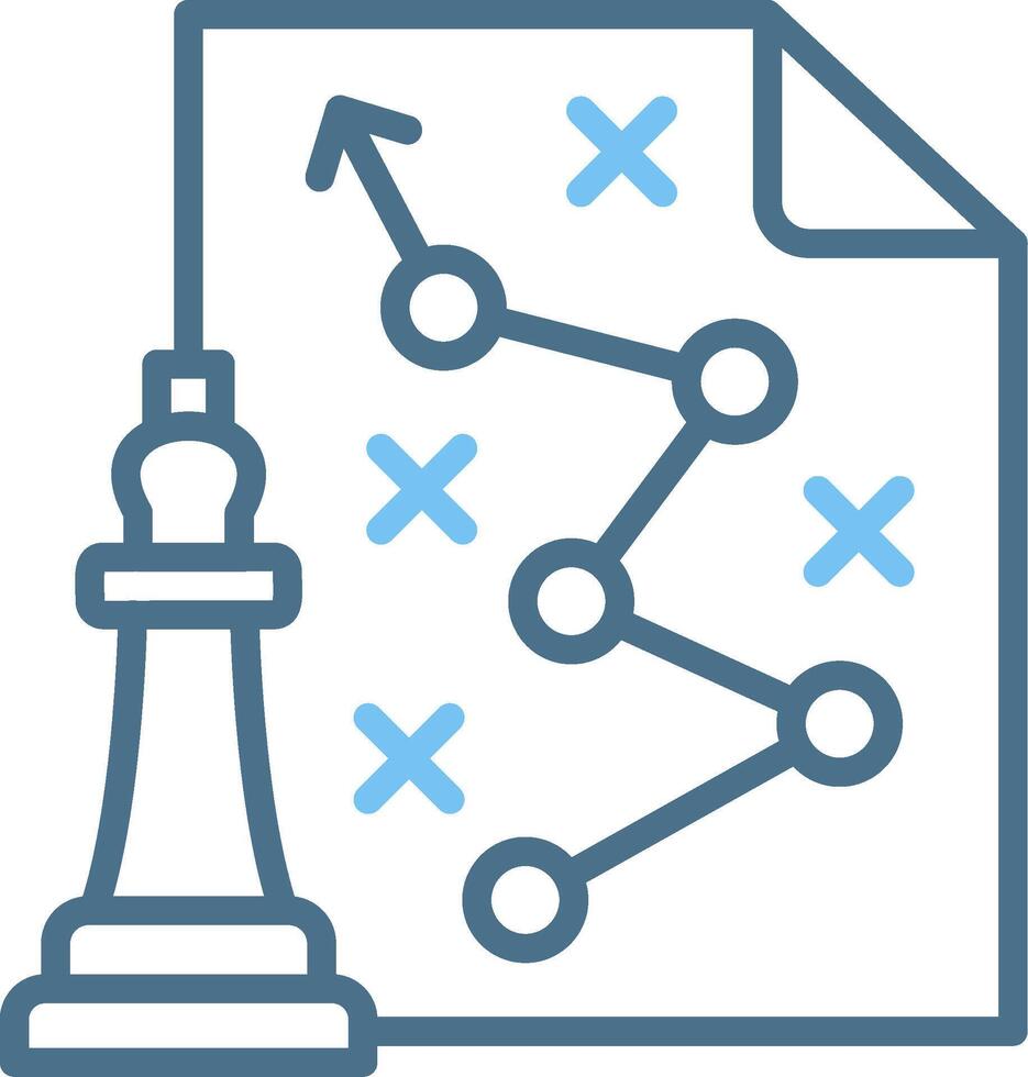 Content Strategy Line Two Colour Icon Design vector