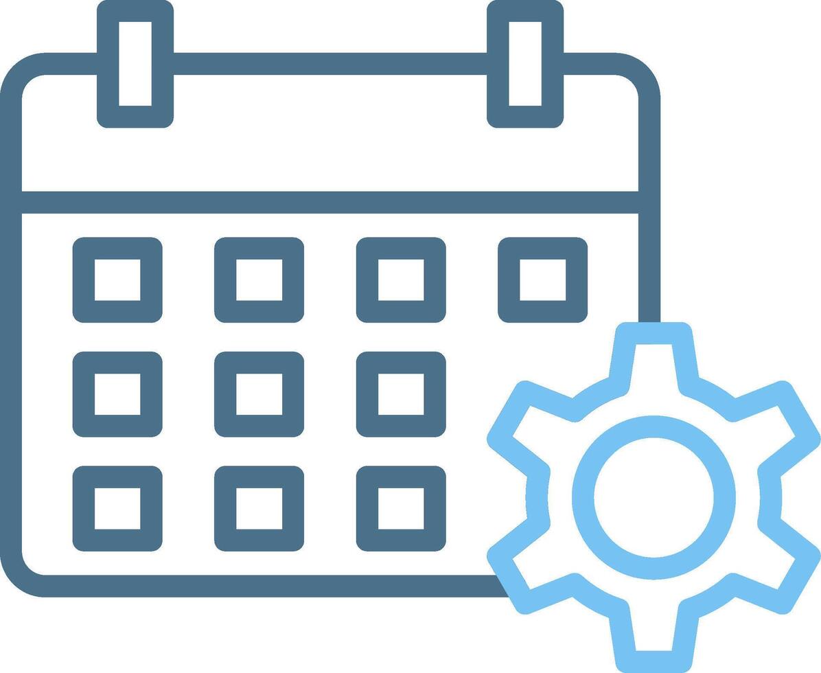 Event Management Line Two Colour Icon Design vector
