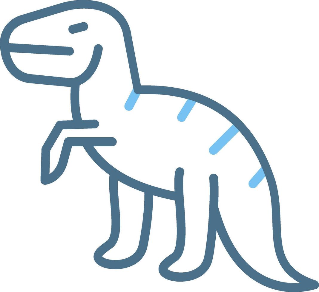 Dinosaur Line Two Colour Icon Design vector