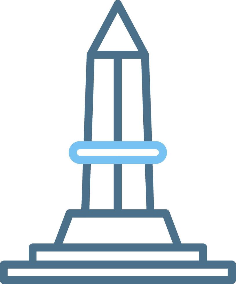 Obelisk Line Two Colour Icon Design vector