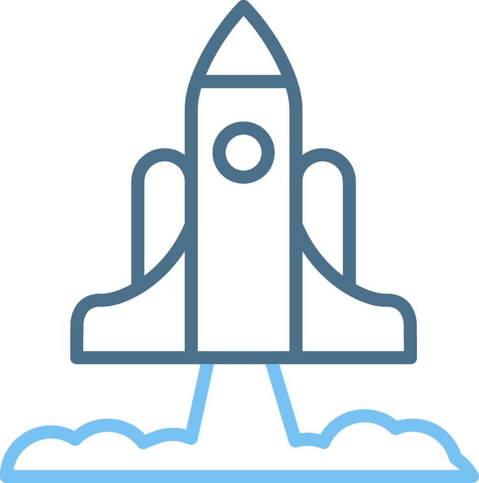 Rocket Launch Line Two Colour Icon Design vector