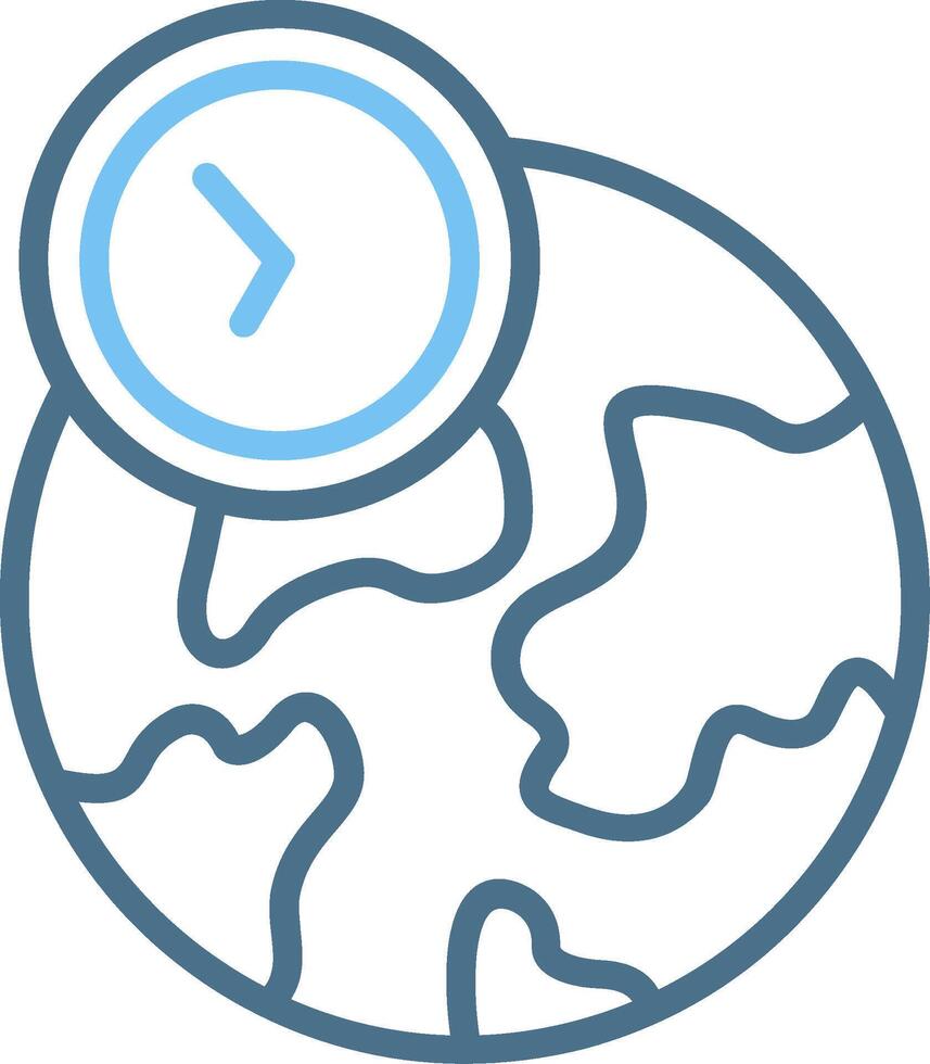Time Zone Line Two Colour Icon Design vector
