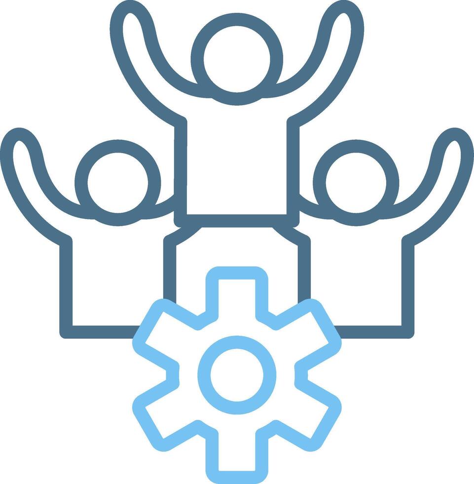 Team Support Line Two Colour Icon Design vector