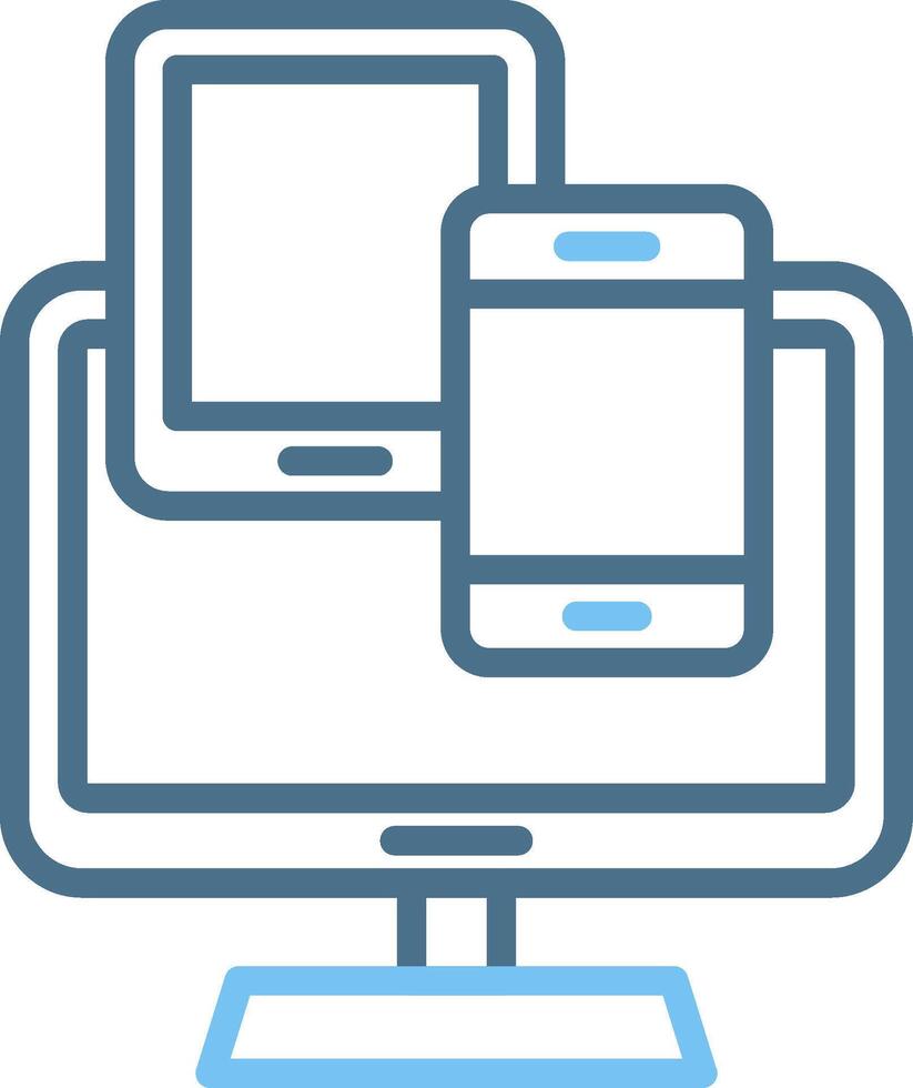 Responsive Design Line Two Colour Icon Design vector