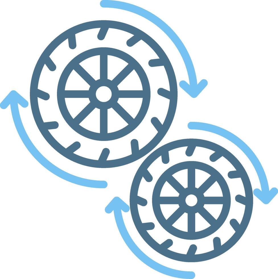 Wheel Line Two Colour Icon Design vector