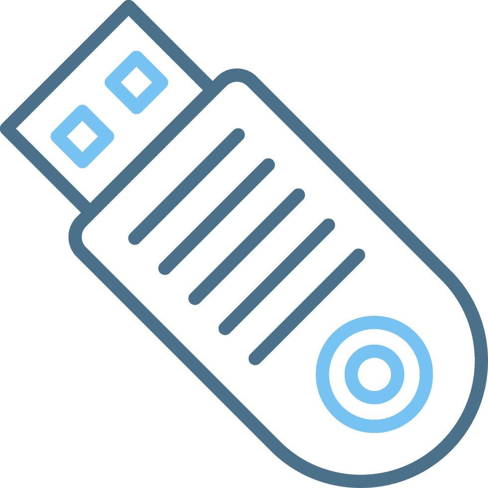 Usb Line Two Colour Icon Design vector