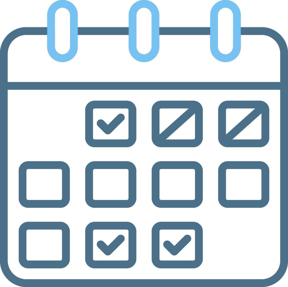 Calendar Line Two Colour Icon Design vector