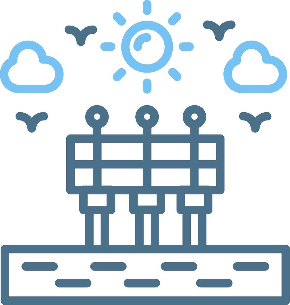 Boardwalk Line Two Colour Icon Design vector