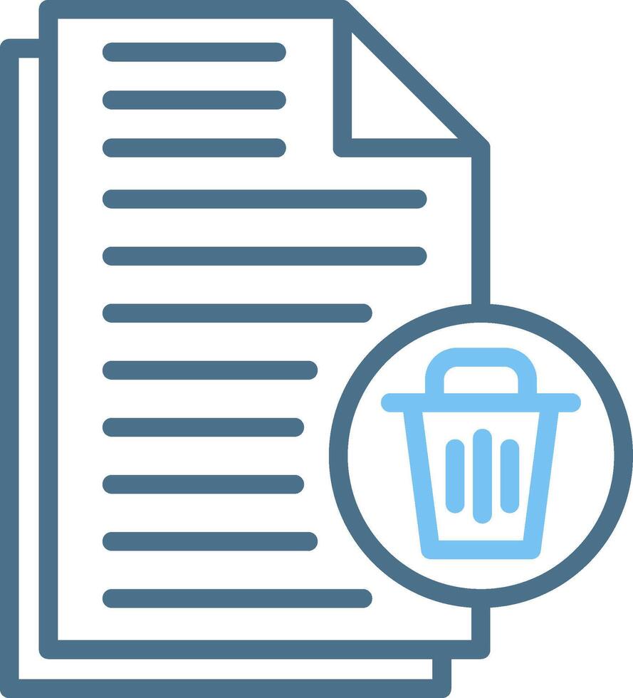 Delete File Line Two Colour Icon Design vector