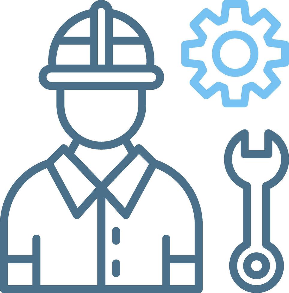 Engineer Line Two Colour Icon Design vector