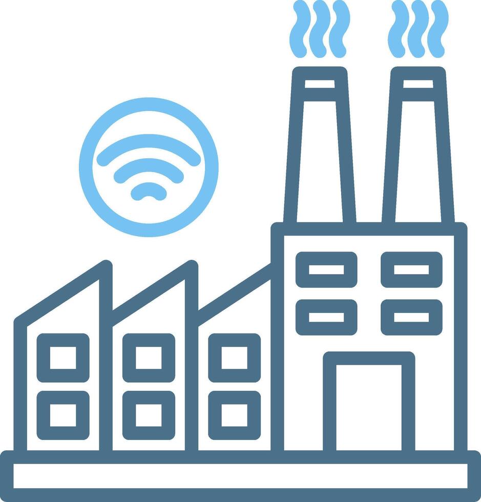 Factory Line Two Colour Icon Design vector