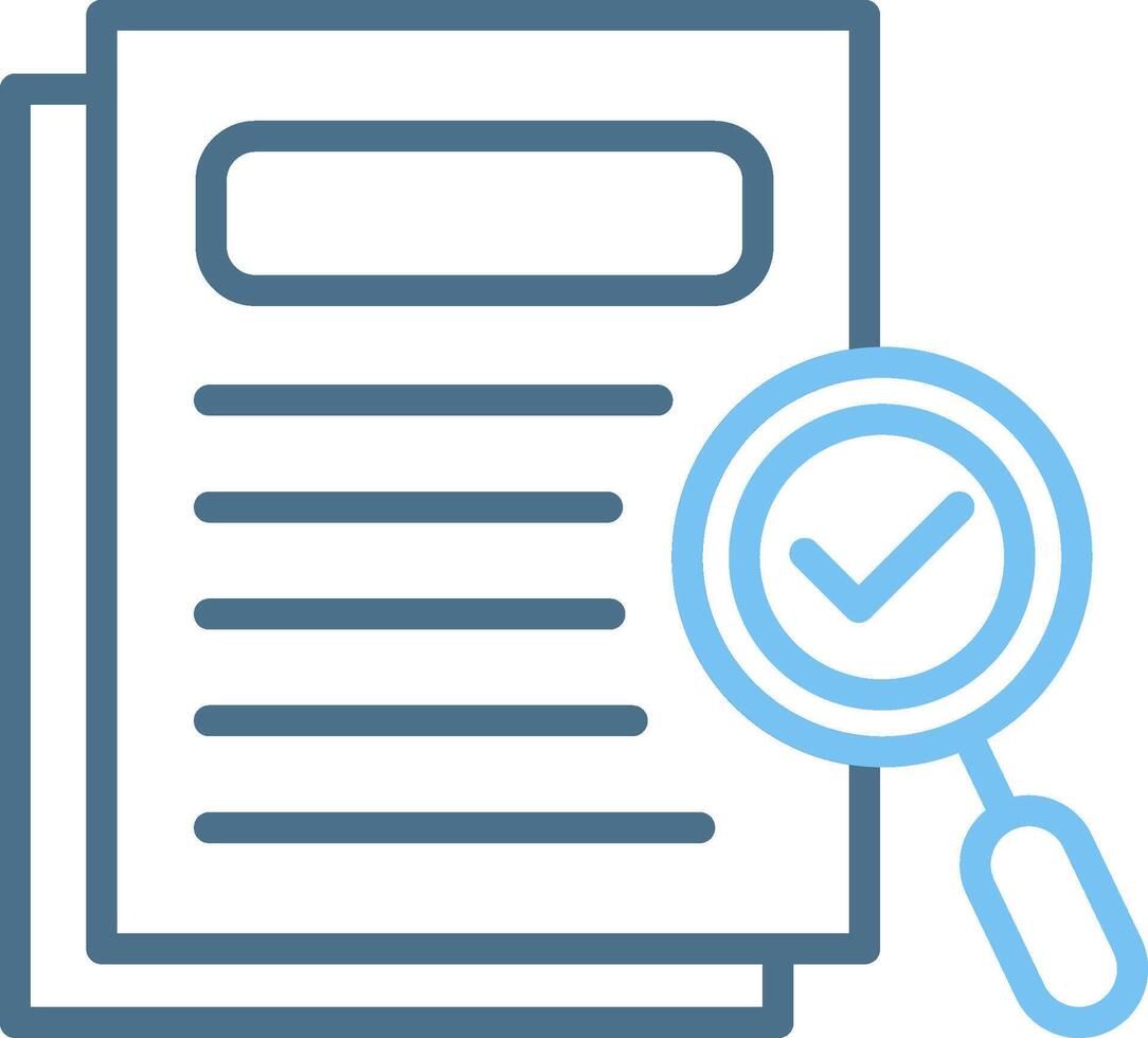 Proof Line Two Colour Icon Design vector
