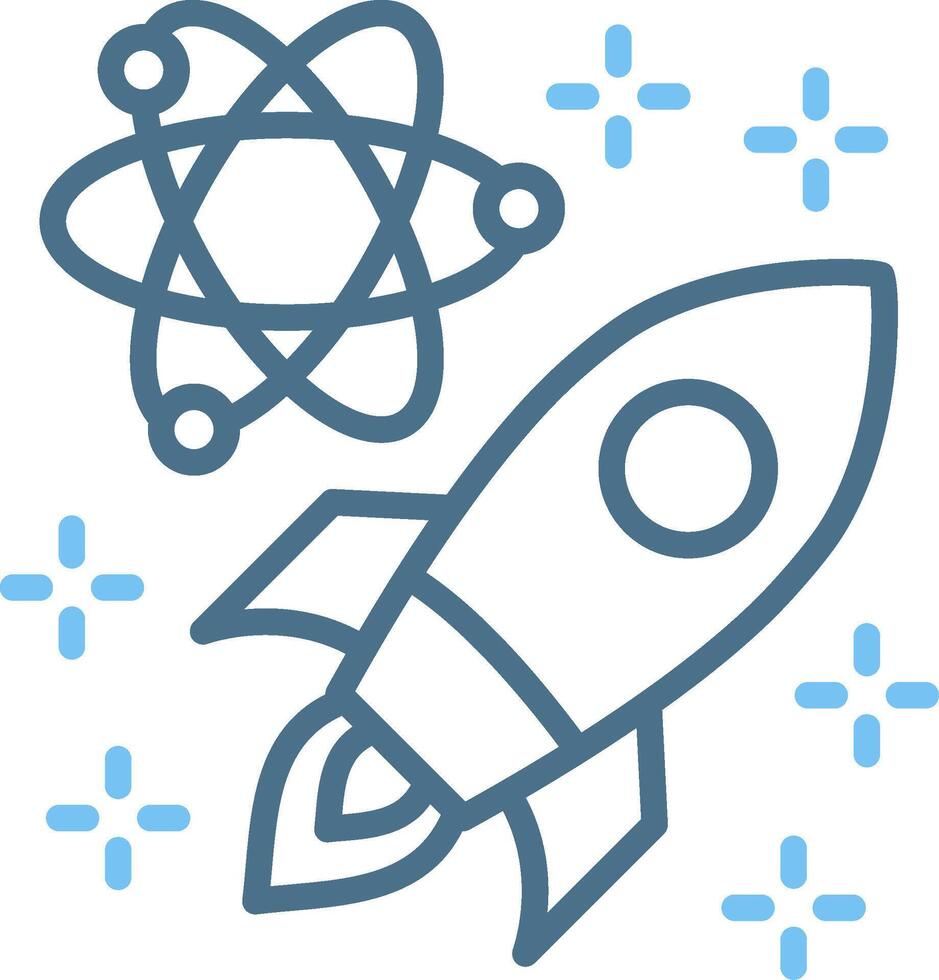 Rocket Science Line Two Colour Icon Design vector
