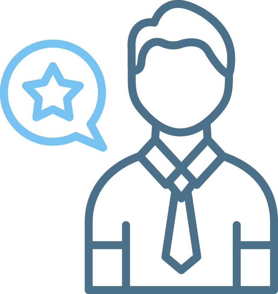 Best Employee Line Two Colour Icon Design vector
