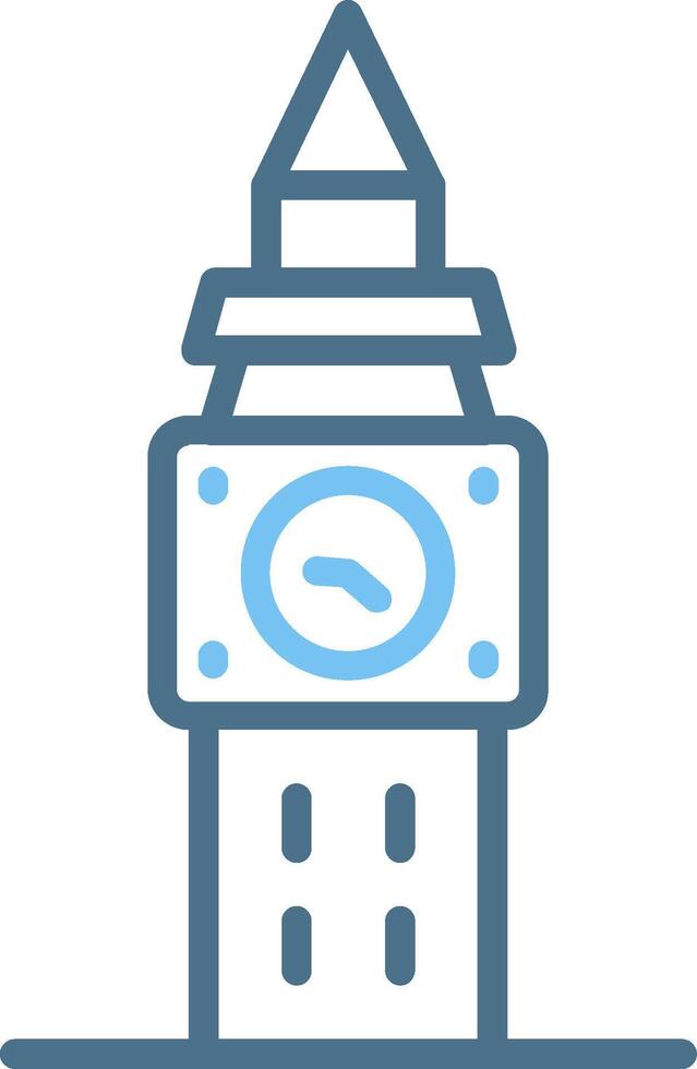 Big Ben Line Two Colour Icon Design vector