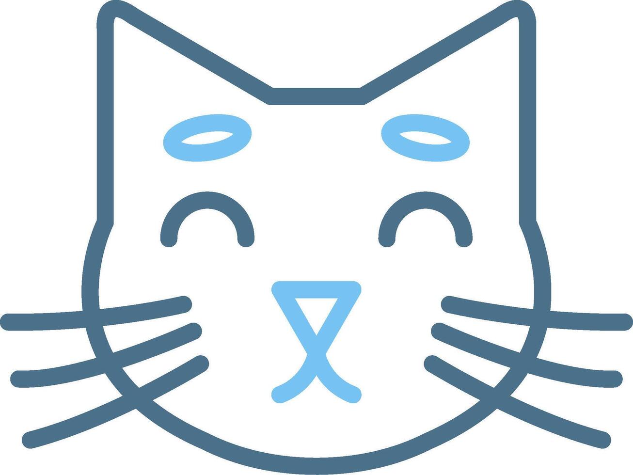 Cat Line Two Colour Icon Design vector