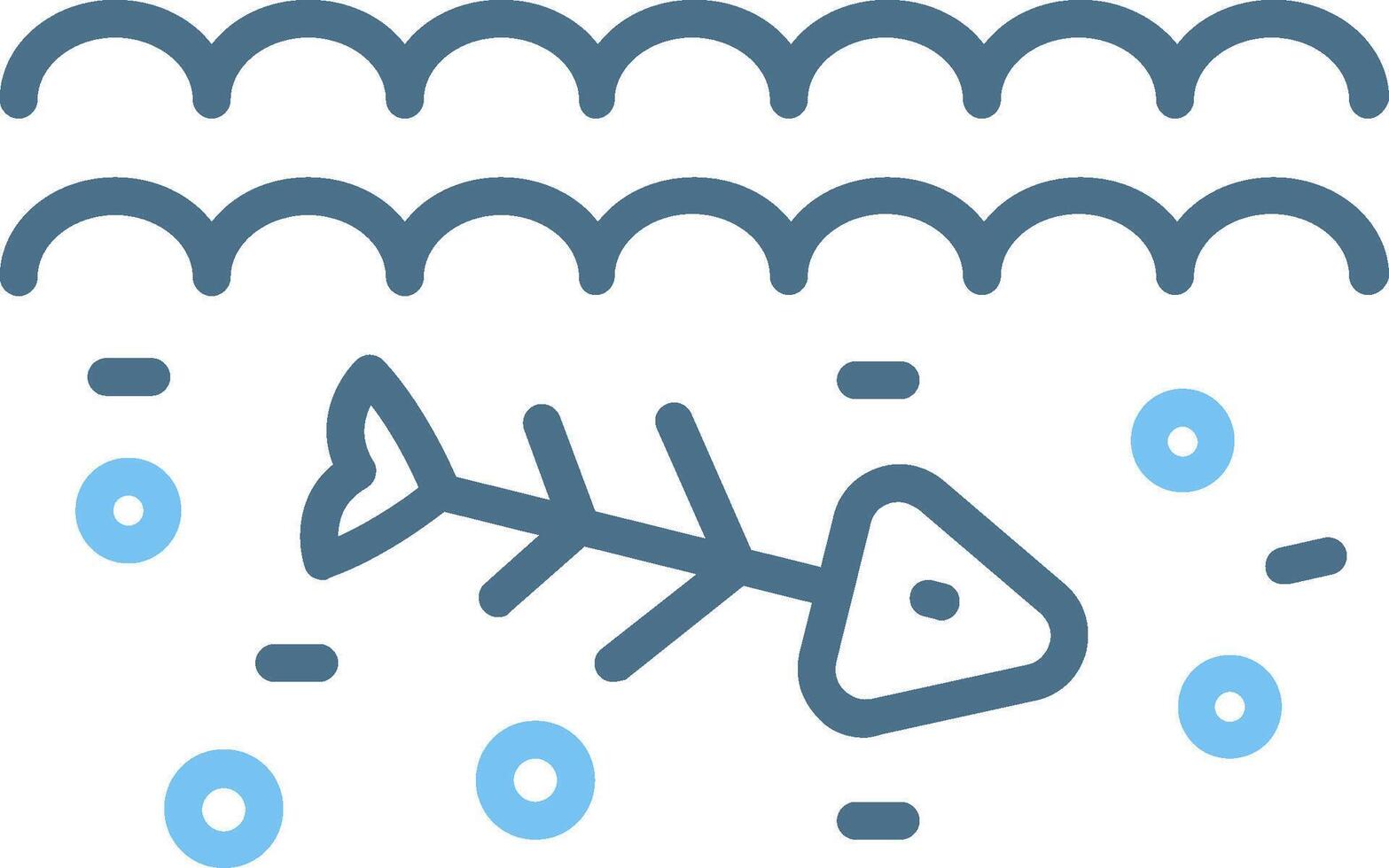 Dead Fish Line Two Colour Icon Design vector