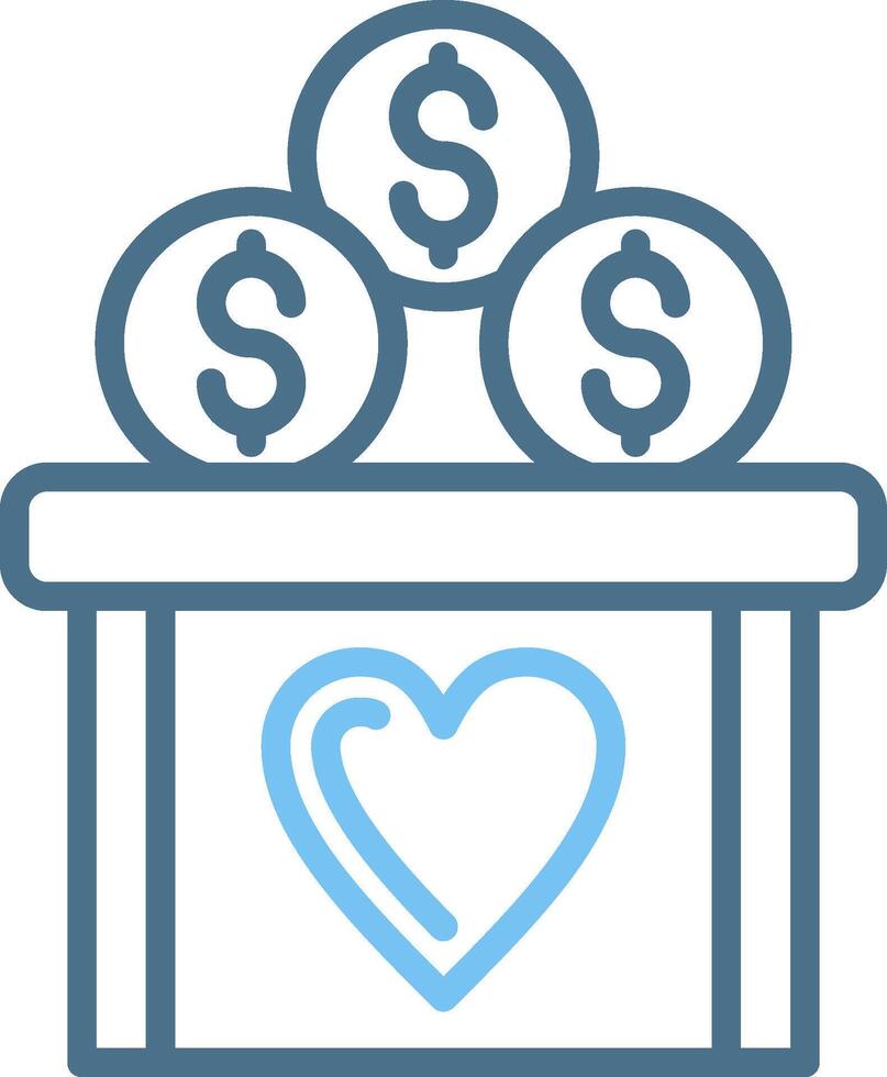 Donation Line Two Colour Icon Design vector