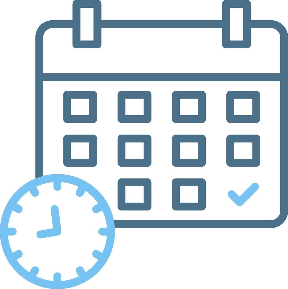 Event Schedule Line Two Colour Icon Design vector
