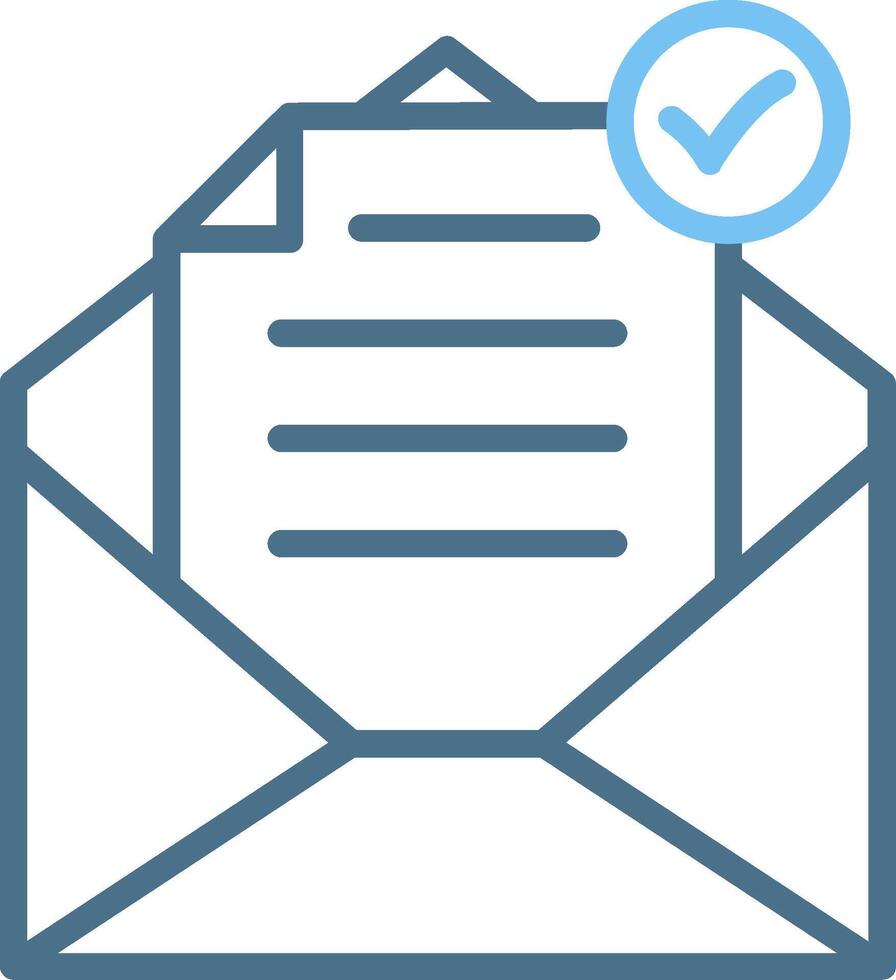 Mail Line Two Colour Icon Design vector