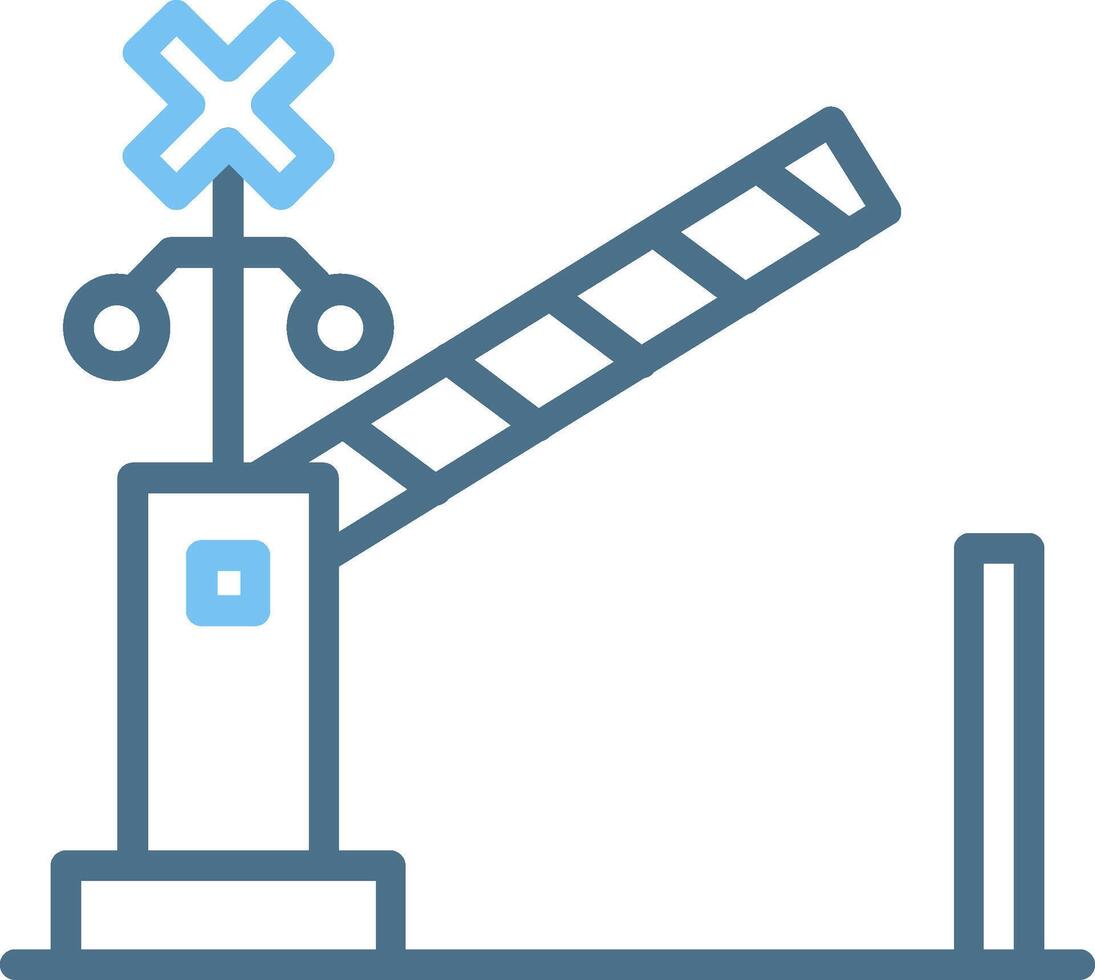Level Crossing Line Two Colour Icon Design vector