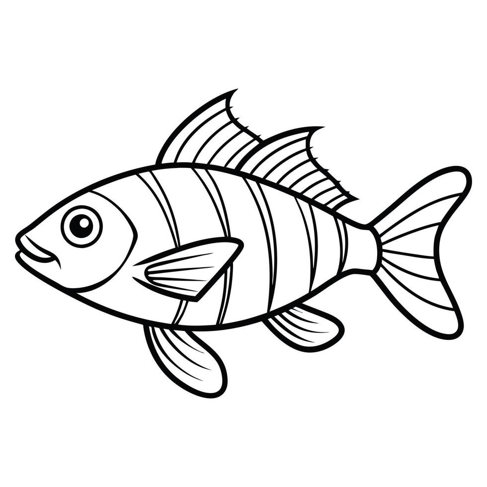 fish icon in trendy flat style, fish line art silhouette vector