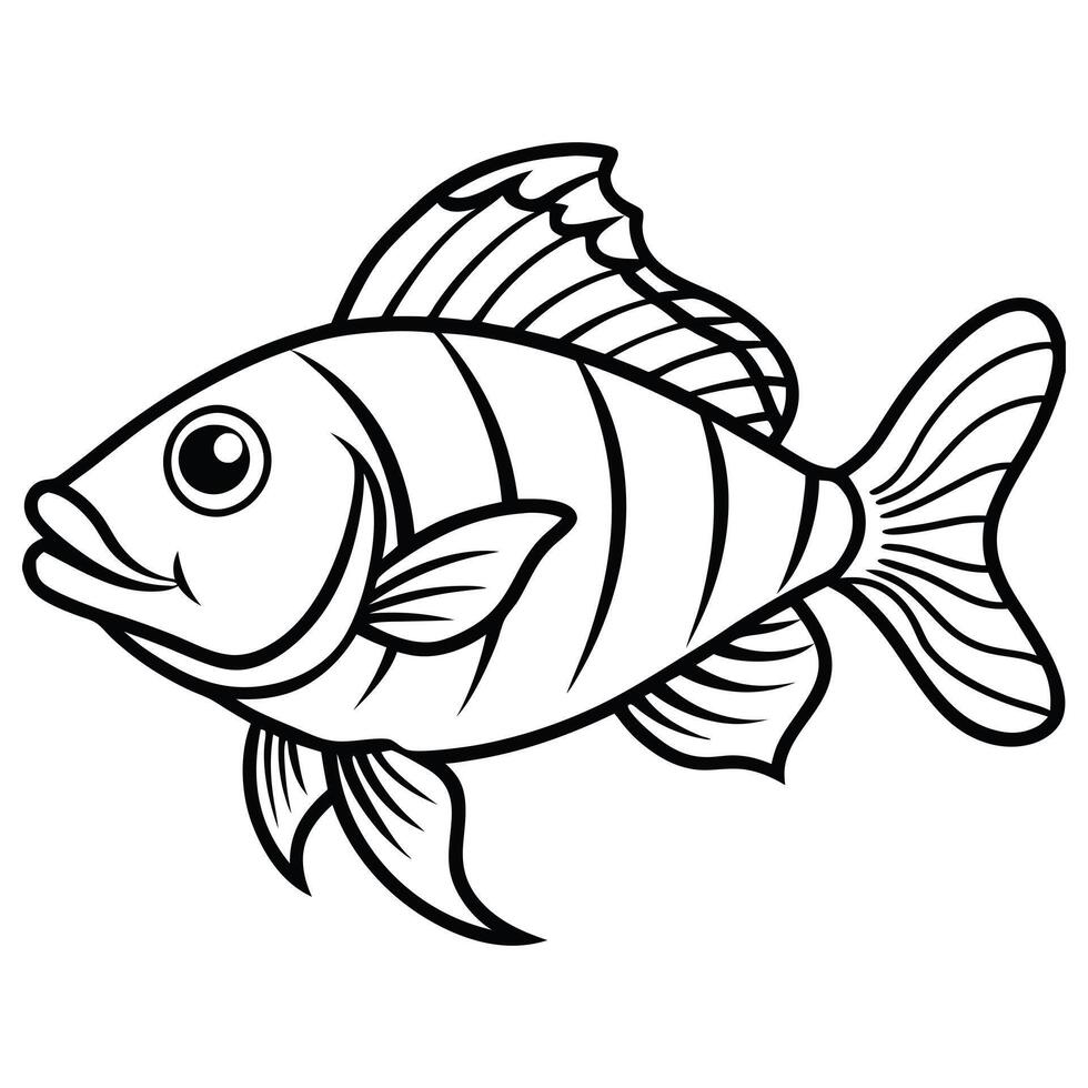 carp Fish Logo. line art Unique design vector
