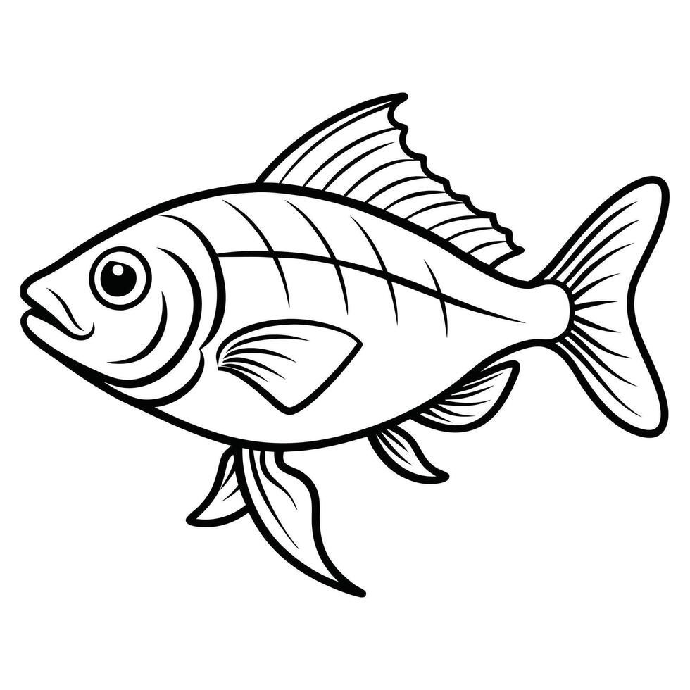 Fish line art design vector