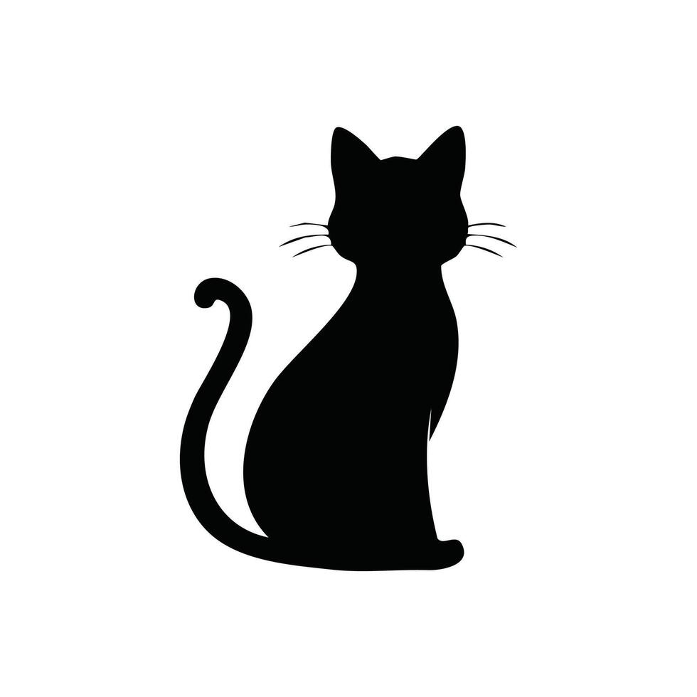 A cat silhouette on a white background vector