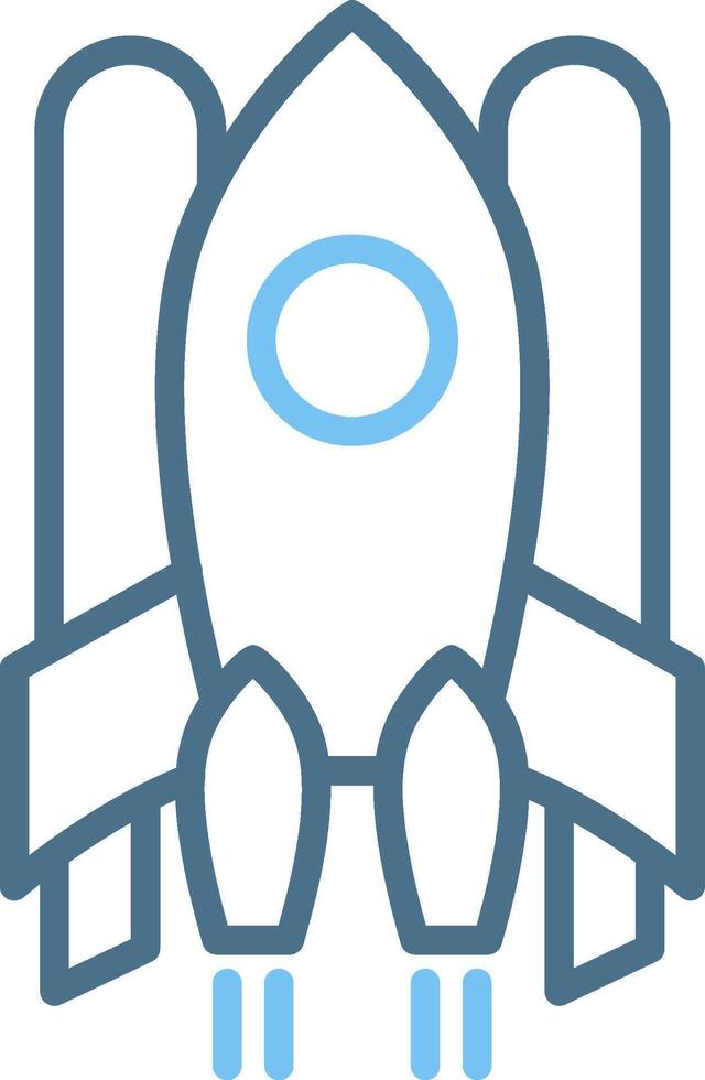 Spaceship Line Two Colour Icon Design vector