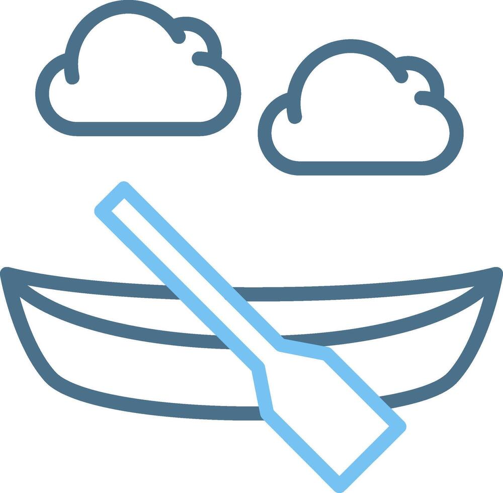 Canoe Line Two Colour Icon Design vector