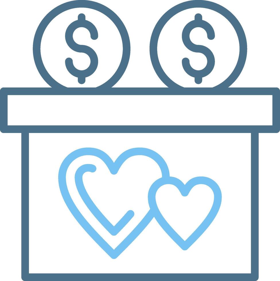 Charity Line Two Colour Icon Design vector