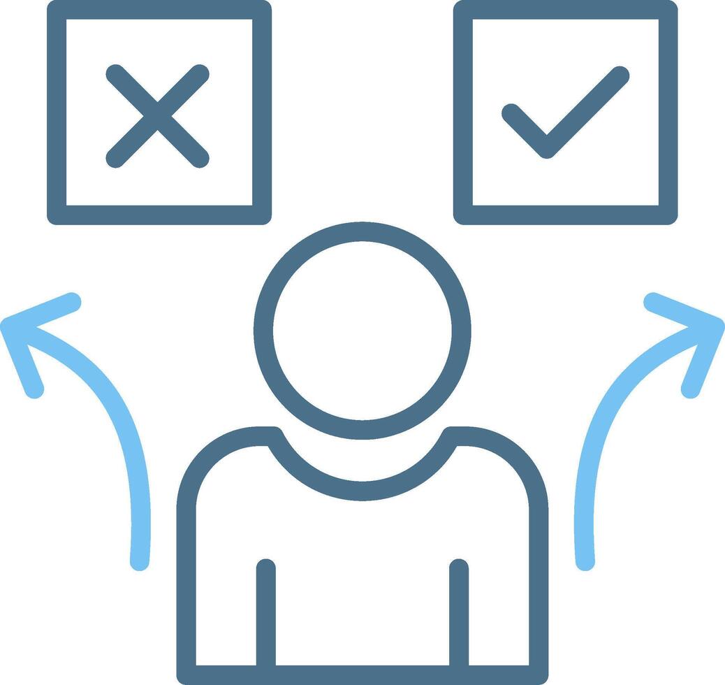 Decision Line Two Colour Icon Design vector