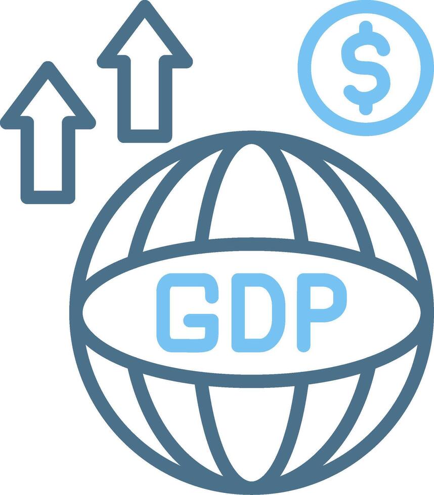 Gdp Line Two Colour Icon Design vector