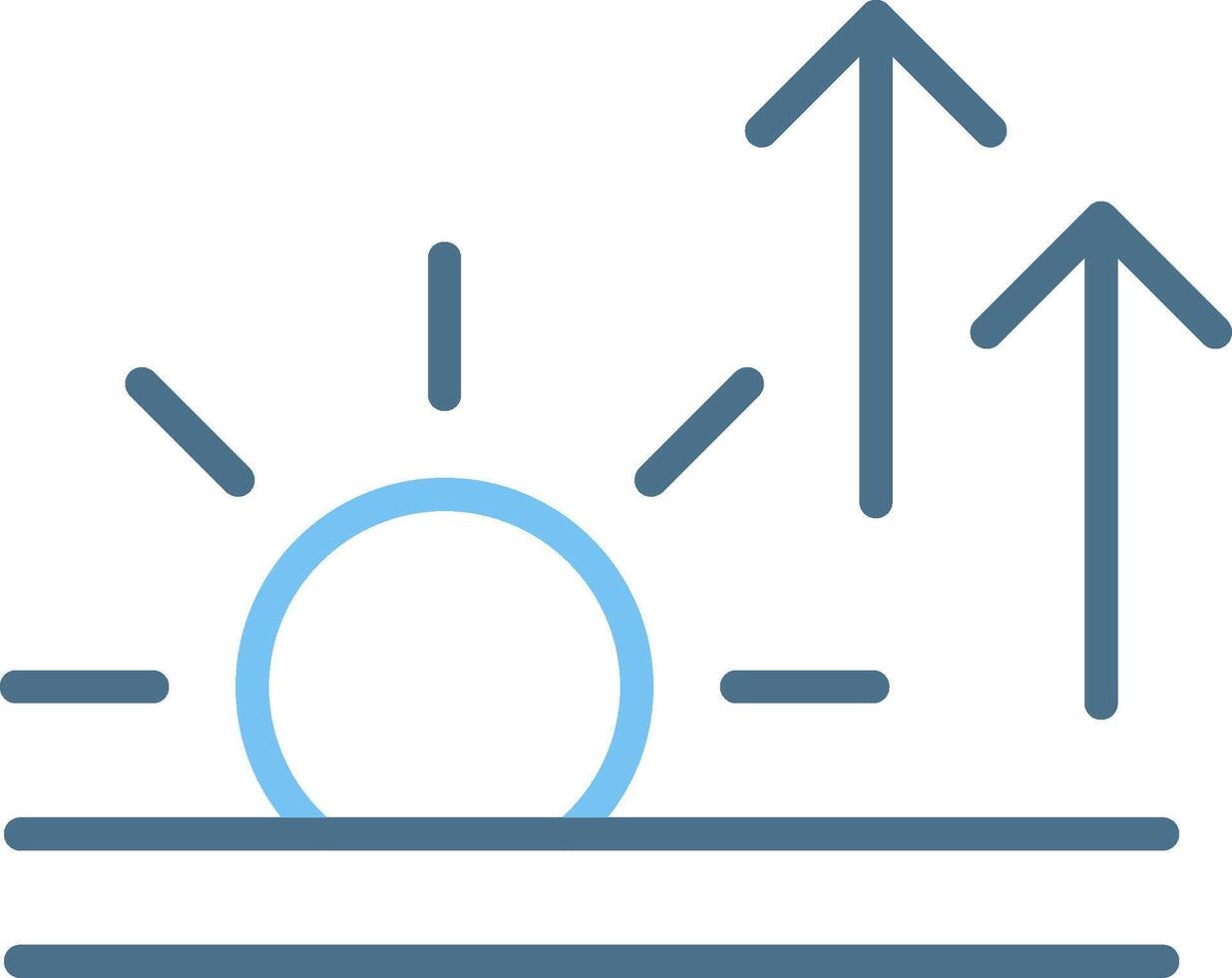Sunrise Line Two Colour Icon Design vector