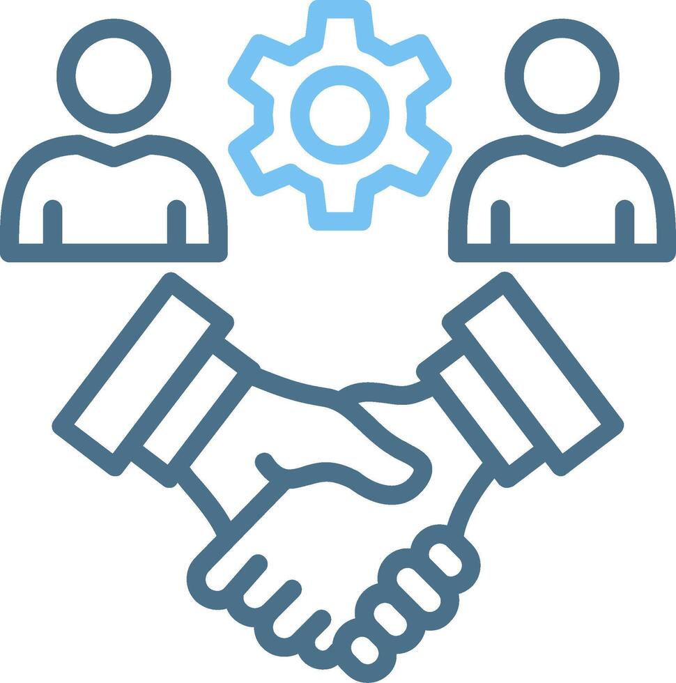 Customer relationship manage Line Two Colour Icon Design vector