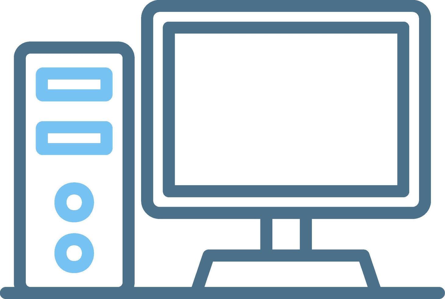 Desktop Computer Line Two Colour Icon Design vector