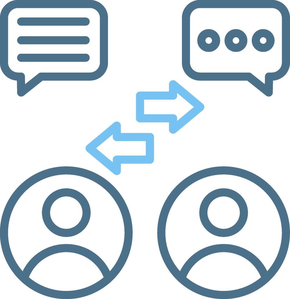 Discussion Line Two Colour Icon Design vector