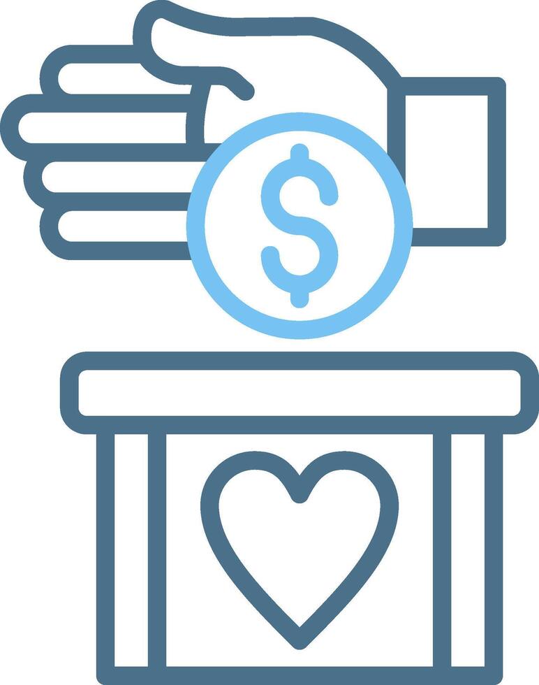Donate Line Two Colour Icon Design vector