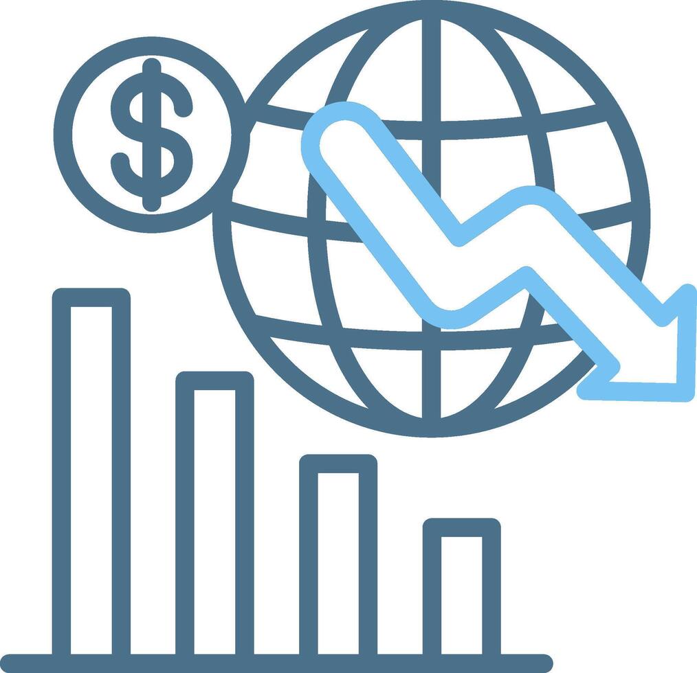 Economic Crisis Line Two Colour Icon Design vector