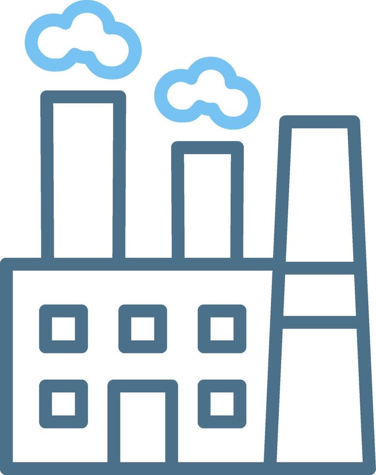Factory Line Two Colour Icon Design vector