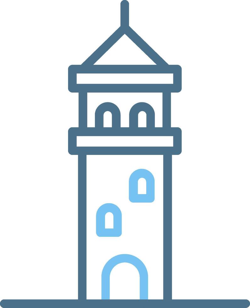 Galata Tower Line Two Colour Icon Design vector