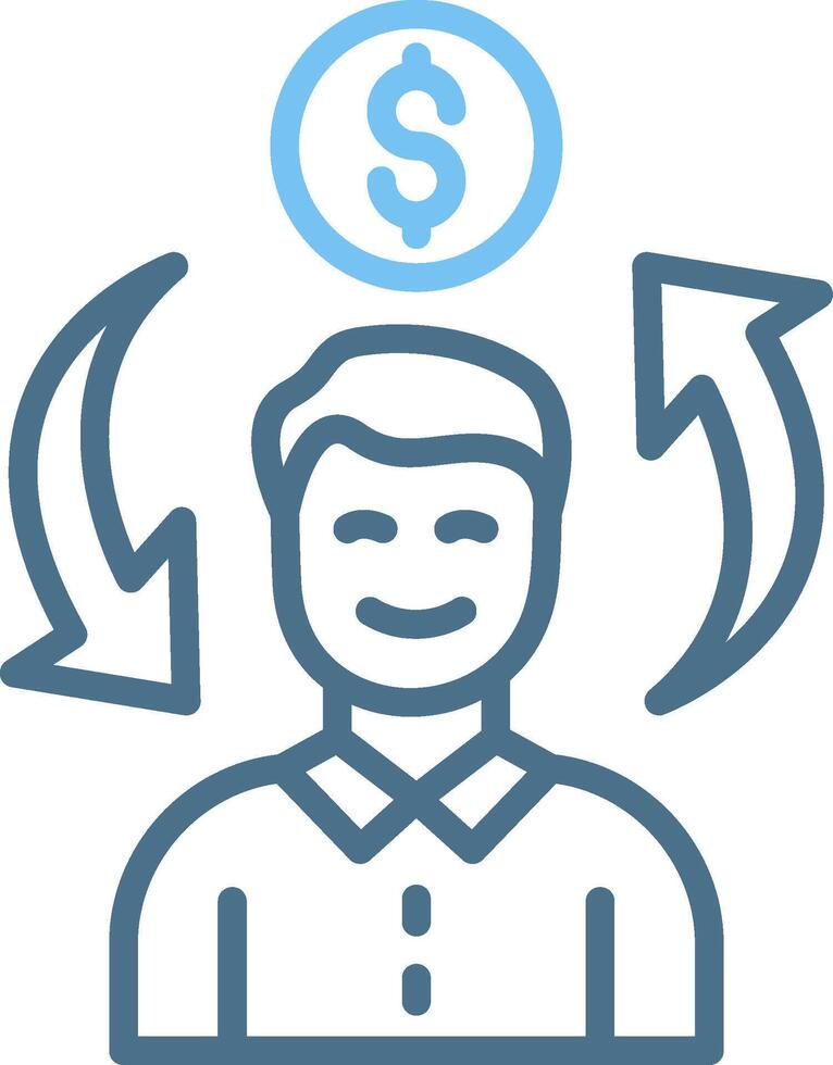 Money Line Two Colour Icon Design vector